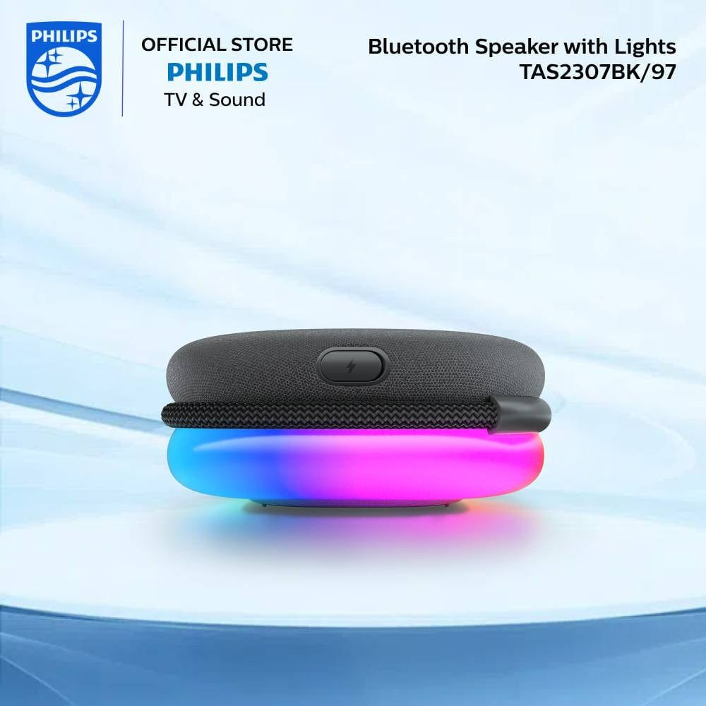 Philips TAS2307BK/97 Portable Bluetooth Speaker with Lights