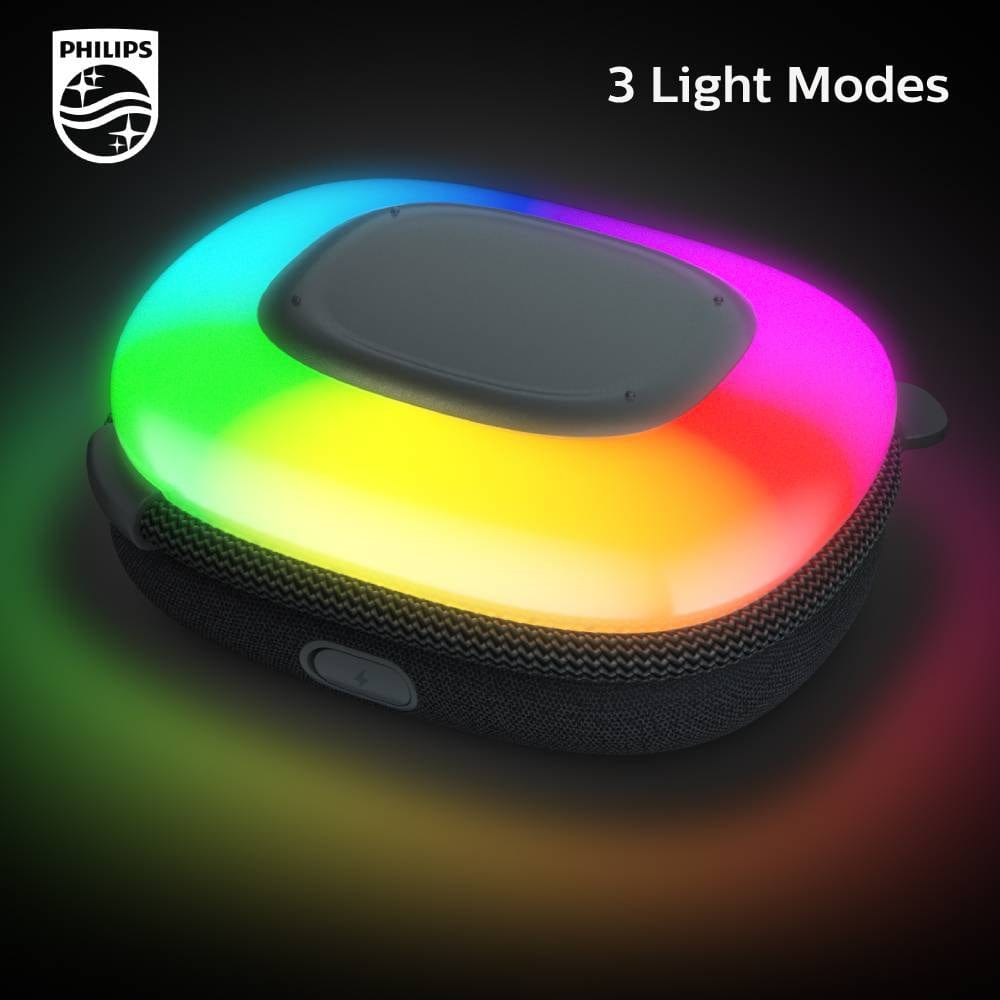 Philips TAS2307BK/97 Portable Bluetooth Speaker with Lights