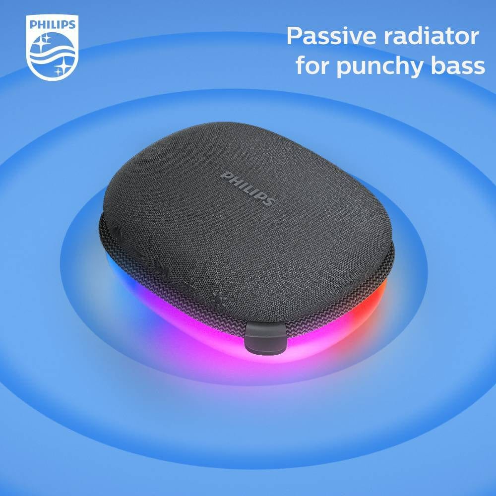 Philips TAS2307BK/97 Portable Bluetooth Speaker with Lights