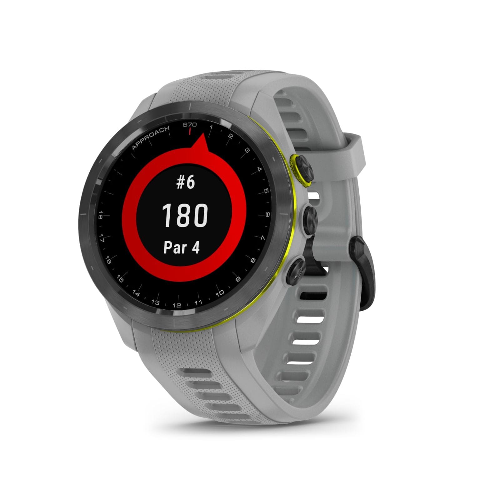 Garmin Approach S70 Premium GPS Golf Smartwatch 42mm / Black Ceramic Bezel w/ Powder Grey Silicone Band