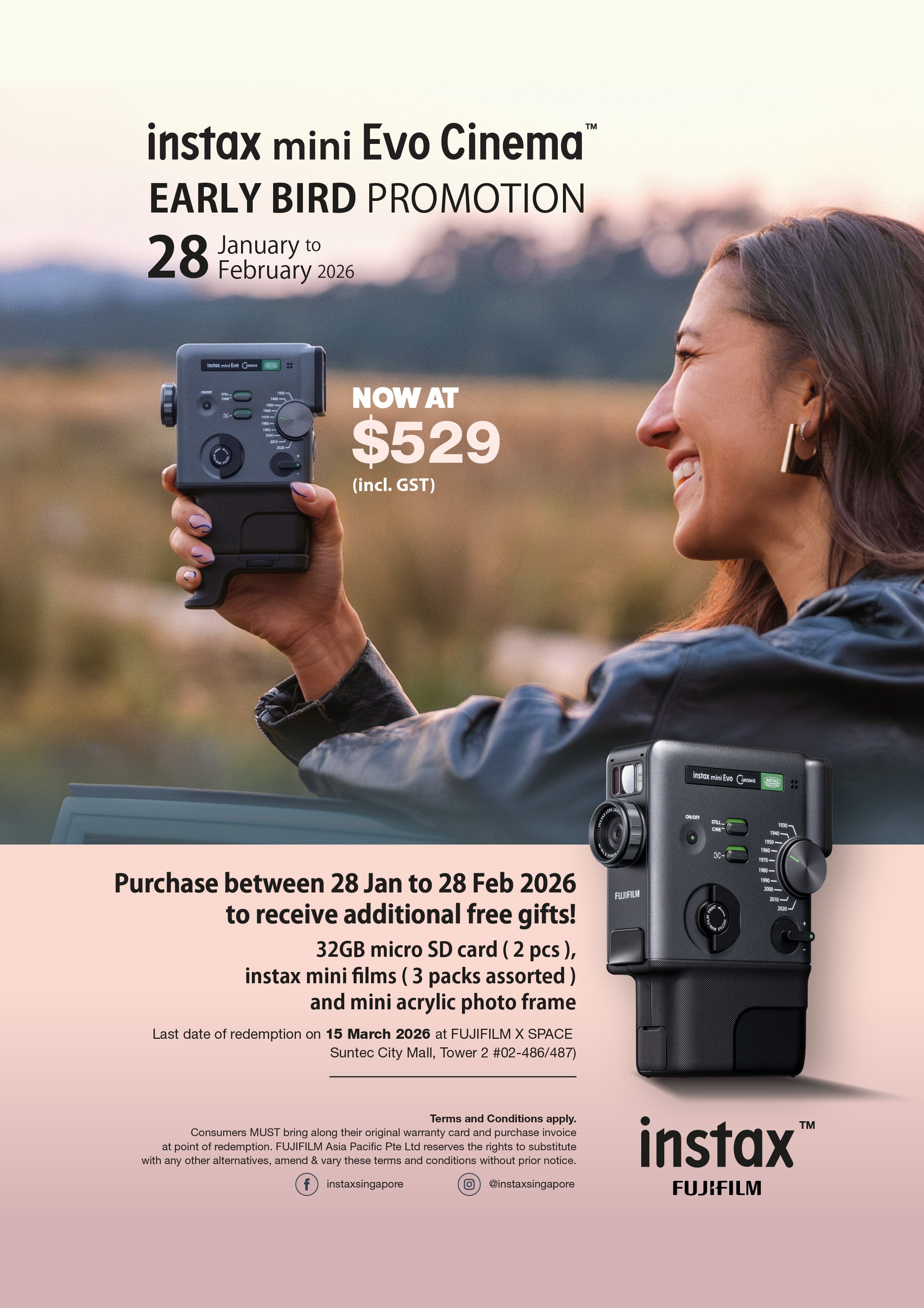 Fujifilm Instax mini Evo Cinema Hybrid Instant Camera