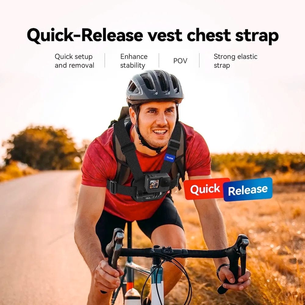 Telesin Quick Release Vest Chest Strap Mount 4 Action Camera