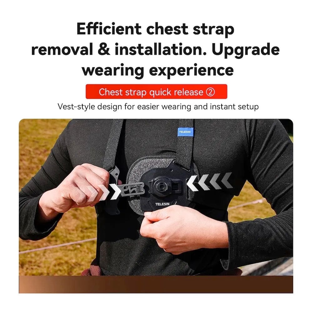 Telesin Quick Release Vest Chest Strap Mount 4 Action Camera