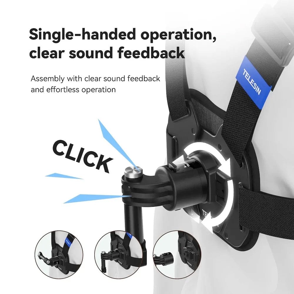 Telesin Quick Release Vest Chest Strap Mount 4 Action Camera