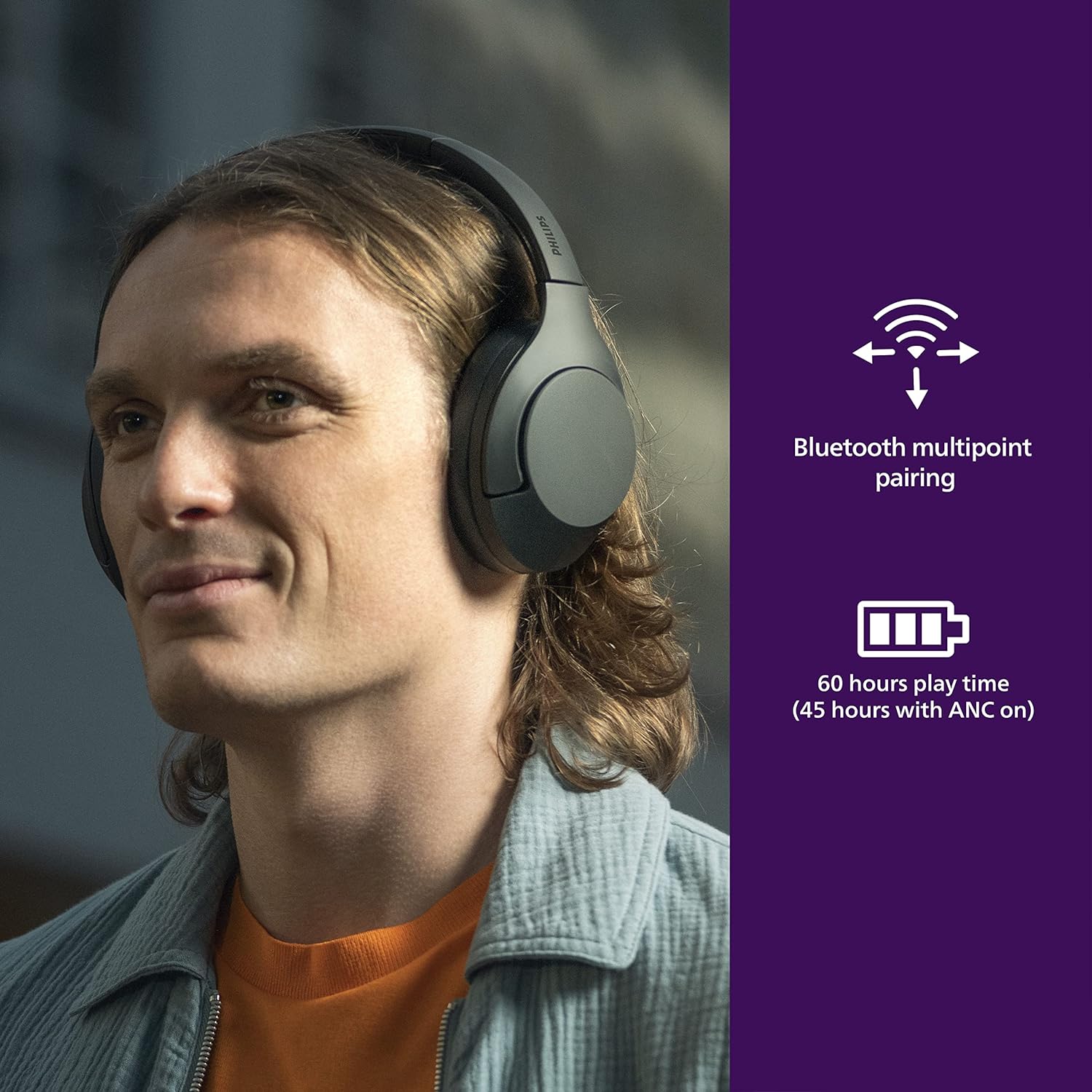 Philips TAH8856BL/97 8000 Series Over-Ear Wireless Headphones Blue