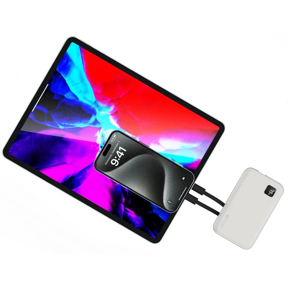 Mazer PowerCharge 1020 Link 10000mAh PD20W Power Bank with Built-in Dual USB-C Cables