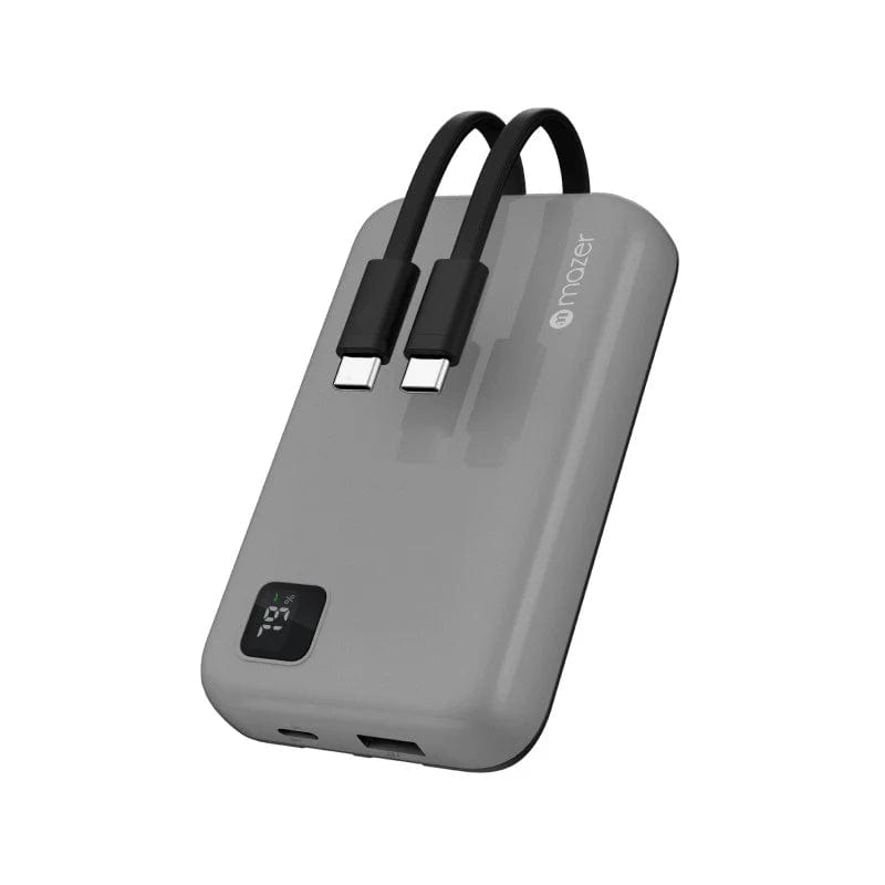 Mazer PowerCharge 1020 Link 10000mAh PD20W Power Bank with Built-in Dual USB-C Cables