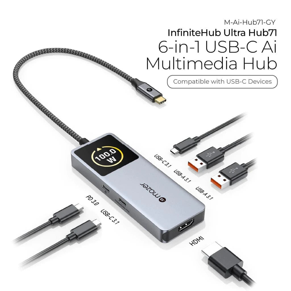 Mazer Infinite Hub Ai USB C Hub 6in1 with Smart Display