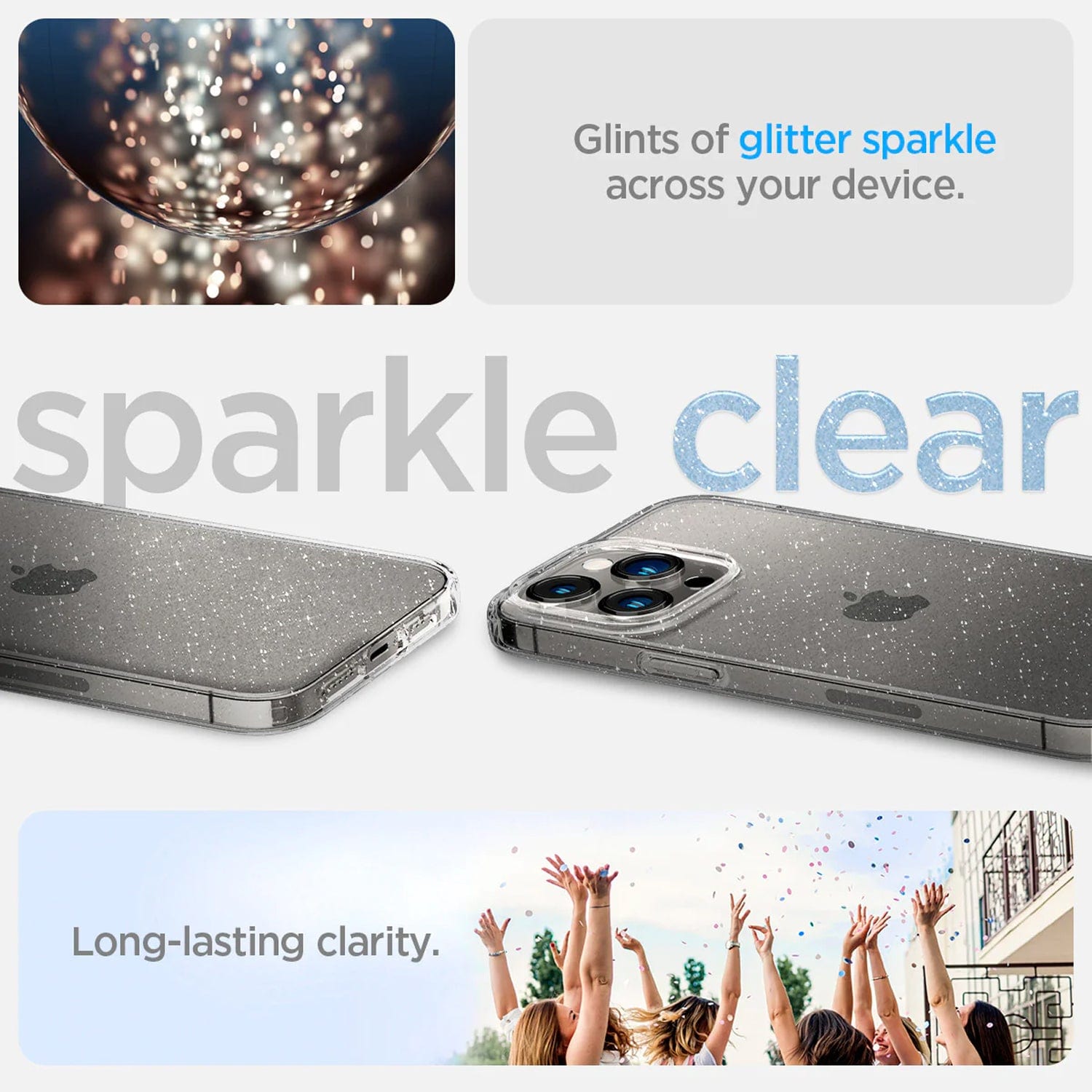 Spigen Liquid Crystal Glitter Case for iPhone 14 Series iPhone 14 Pro Max / Crystal Quartz