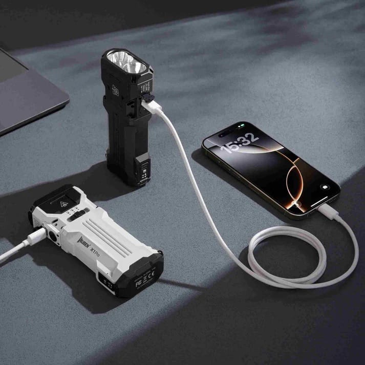 Wuben X1Pro 12300 Lumens Rechargeable EDC Flashlight with Power Bank & Clip