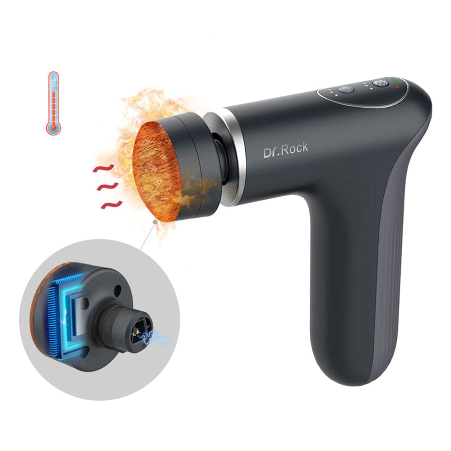 Zikko Dr. Rock Mini BianStone Far Infrared Heating Therapy Massager (H-MG400) Grey