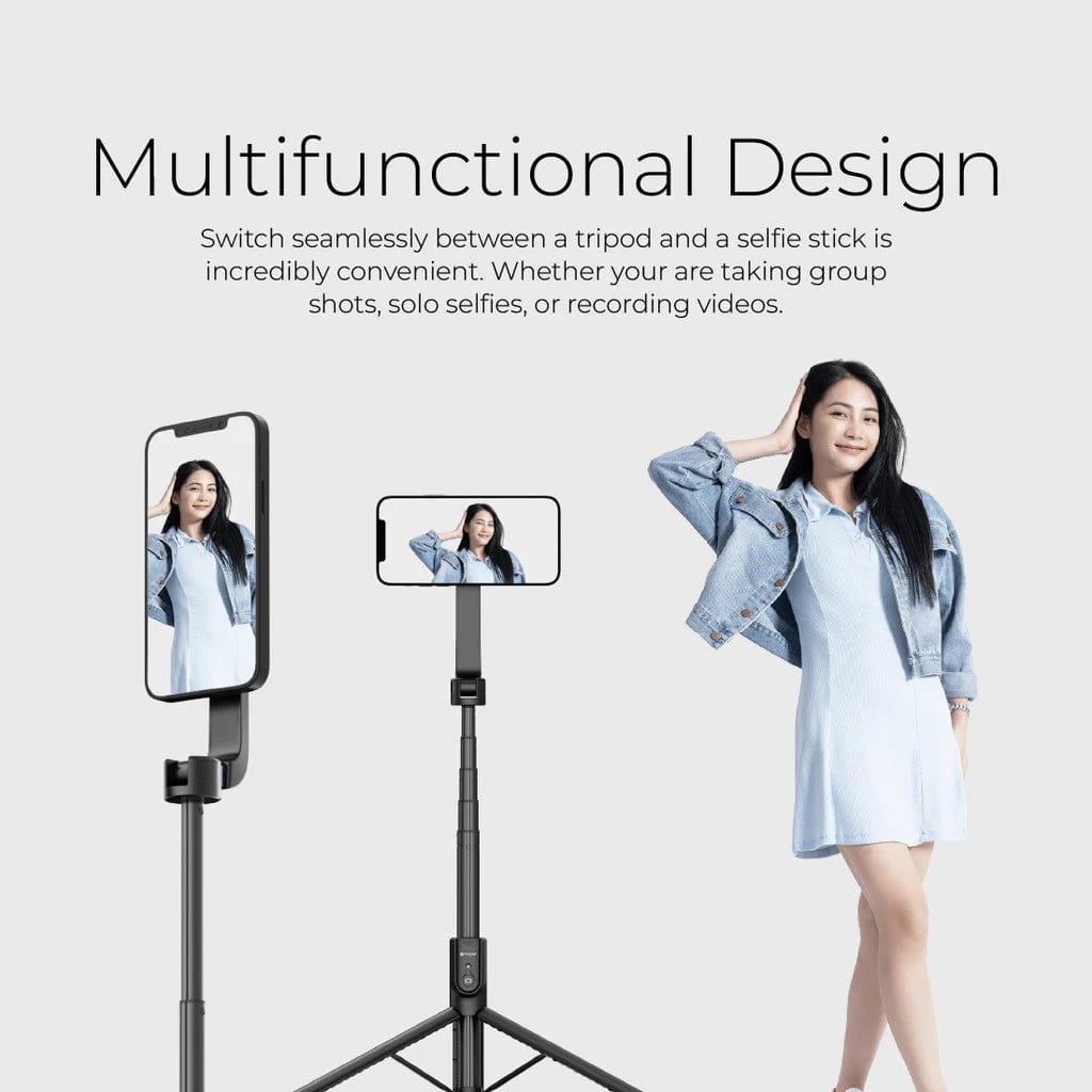 Mazer Foldable Selfie Stick Tripod with Bluetooth Remote Control