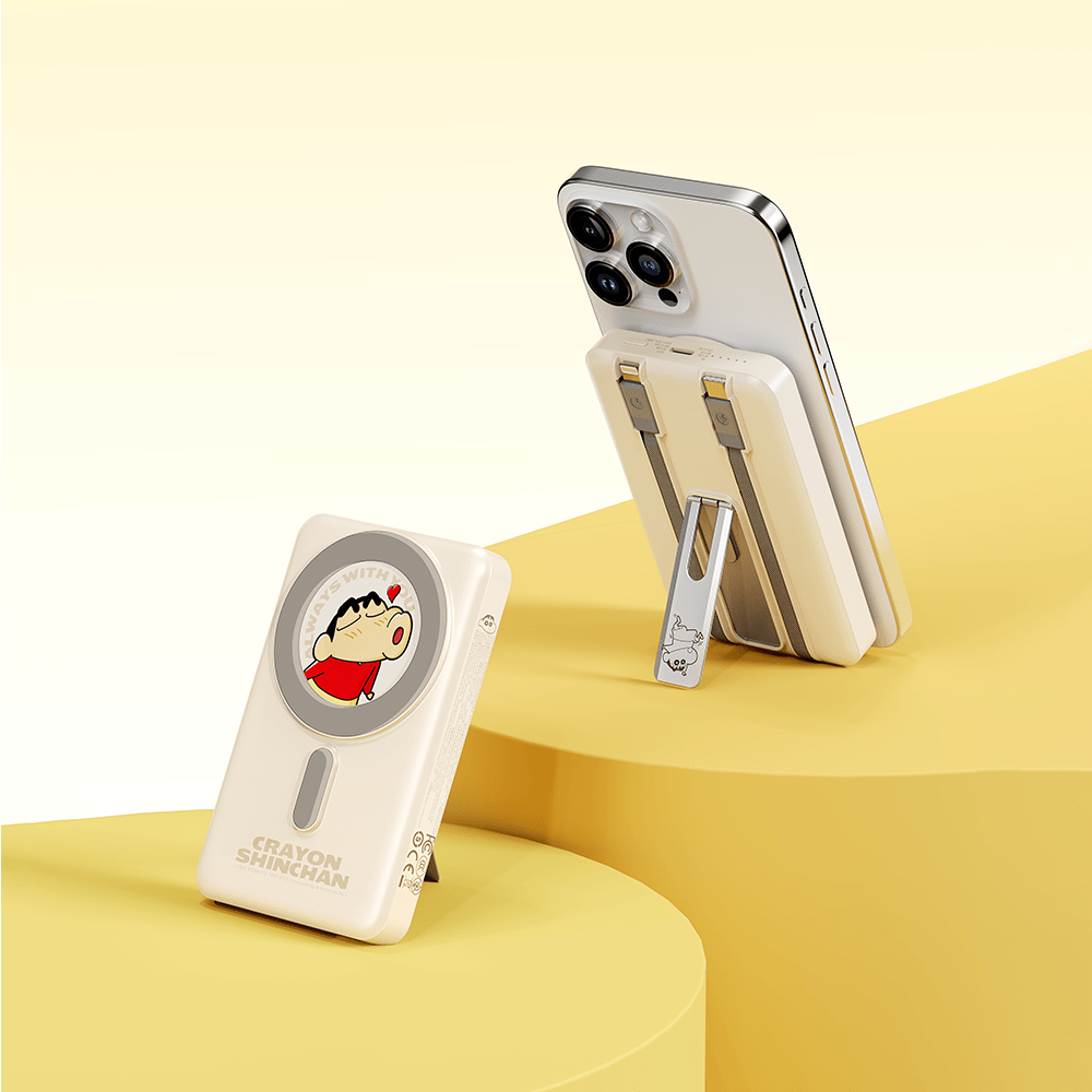 ROCK Crayon Shinchan P50 5in1 PD20W Magnetic Holder Fast Charging Power Bank with Cables (10000mAh)