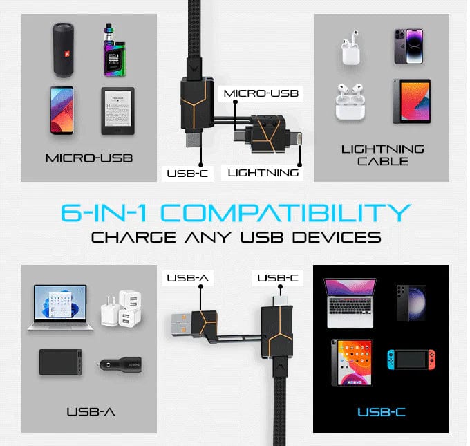 Futurizta Zeus-x Go 6in1 Universal Cable