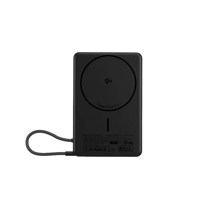 Mazer MagLink70 10,000 mAh Qi2 Certified 15W PD30W Magnetic Wireless Power Bank with Built in USB-C Cable (CCC Certified)