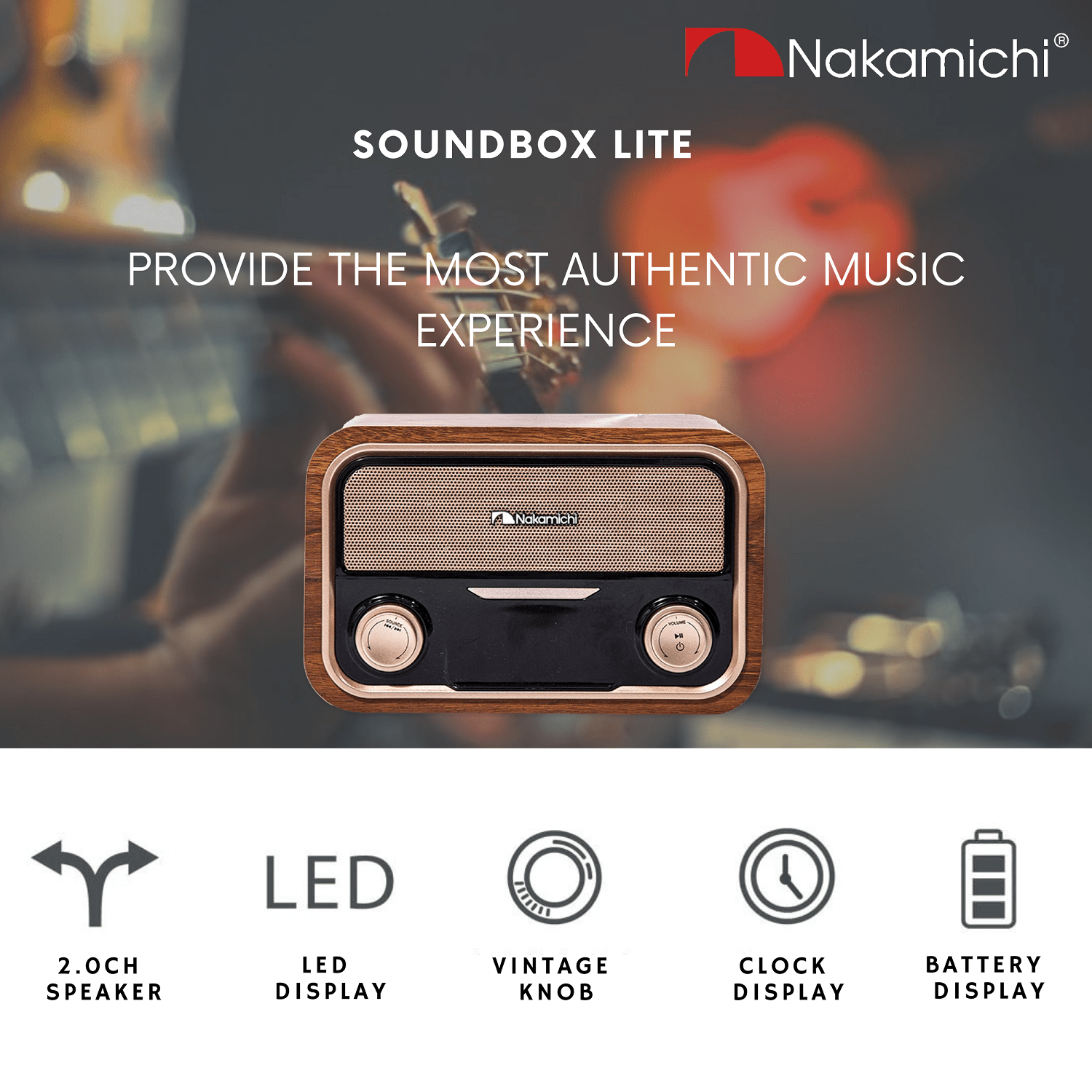 Nakamichi Soundbox Lite Bluetooth FM Radio Speaker