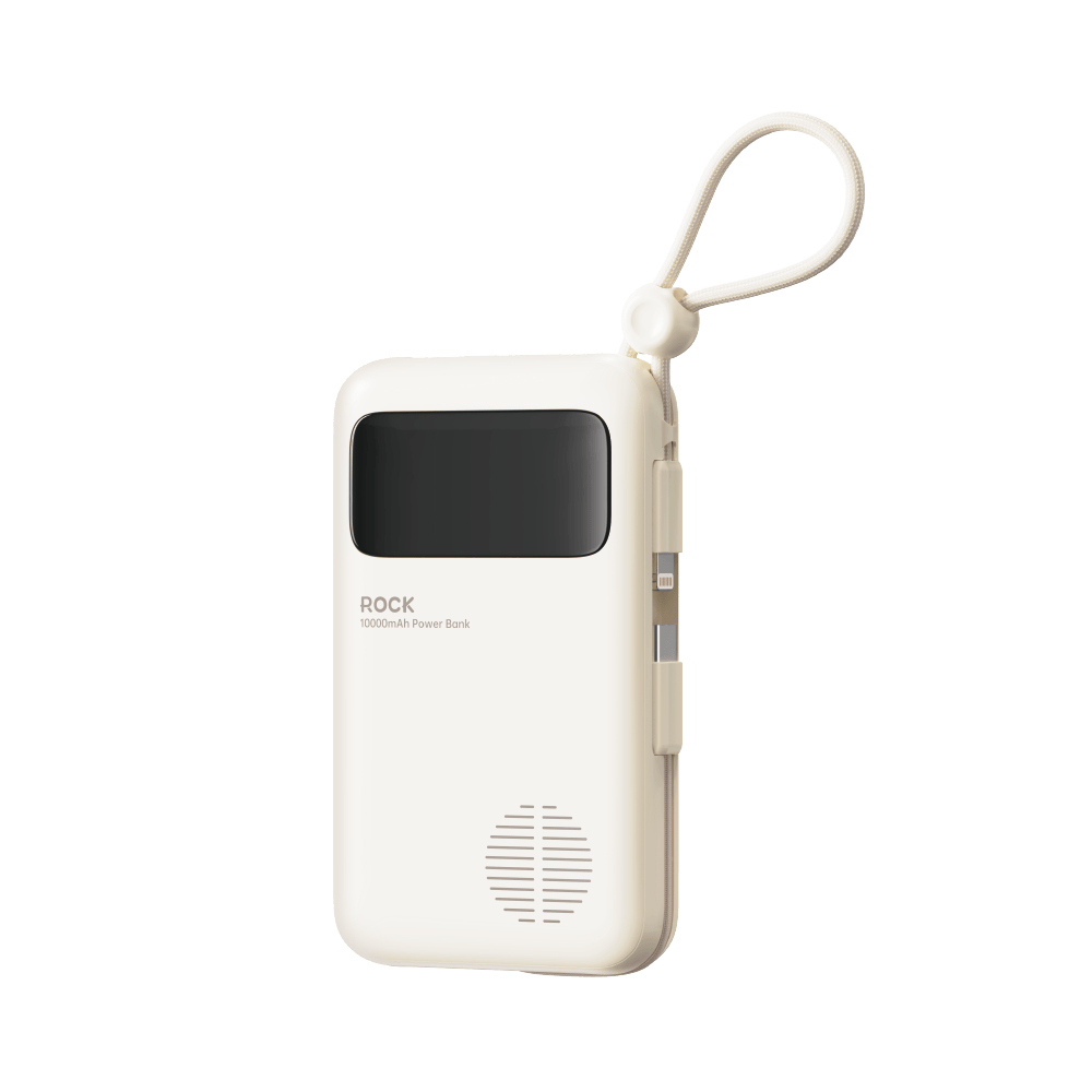 ROCK P72 PD 22.5W Fast Charging Power Bank with Built-in Cables (10000mAh)