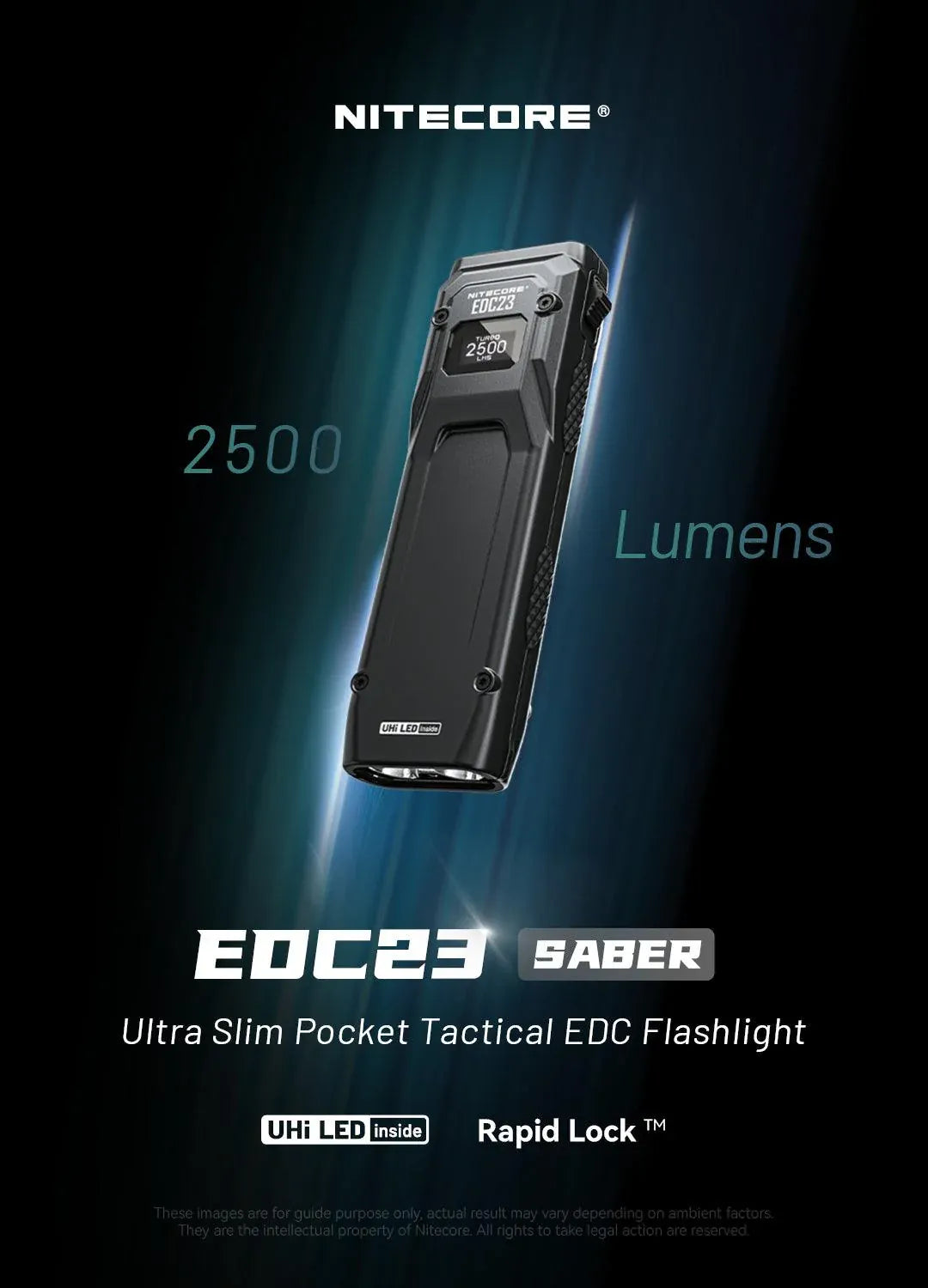Nitecore EDC23 2500 Lumens USB-C Rechargeable Ultra-Slim EDC Flashlight
