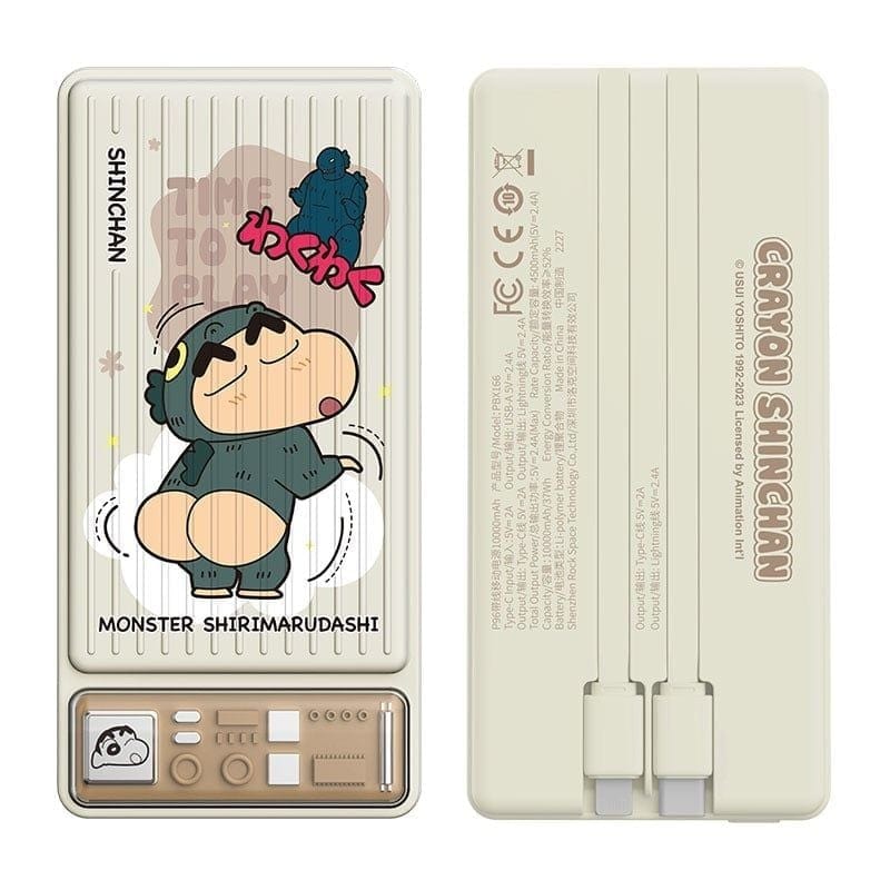 ROCK Crayon Shinchan P206 Fast Charging Power Bank With Cable (10000mAh)