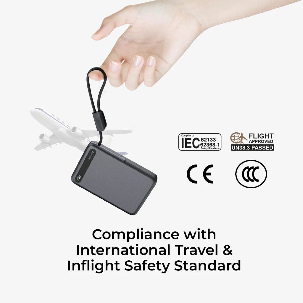 Mazer MagLink19 10,000mAh 15W PD27W Magnetic Wireless Charging Power Bank With Built-in USB-C Cable (CCC Certified)