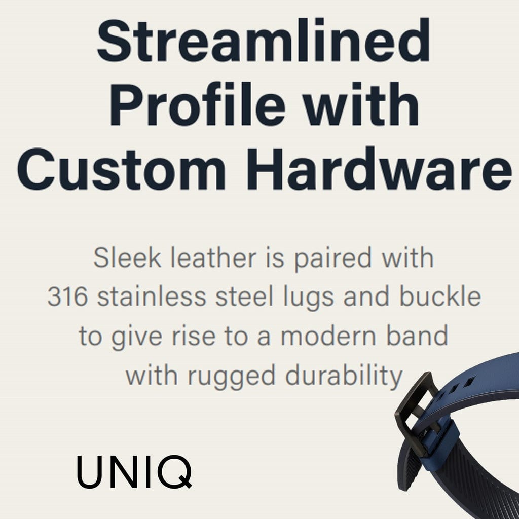 UNIQ Straden Waterproof Leather Hybrid 45mm Watch Strap