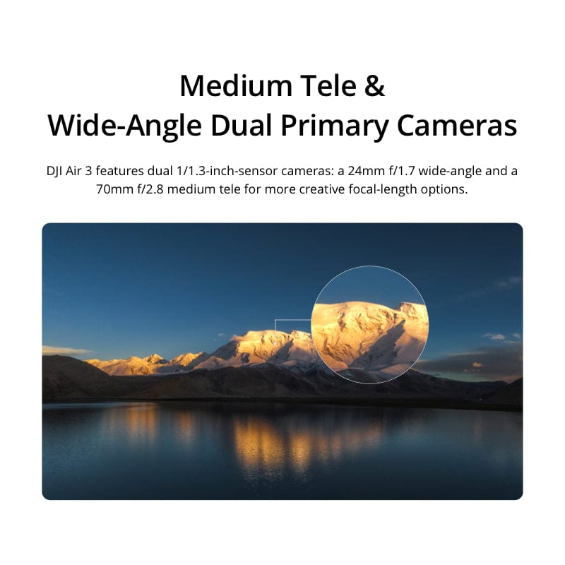 DJI Air 3 - Medium Tele and Wide Angle Dual Primary Cameras