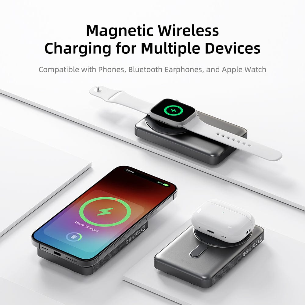 ROCK P50 5in1 PD20W Magnetic Holder Fast Charging Power Bank with Cables (10000mAh)