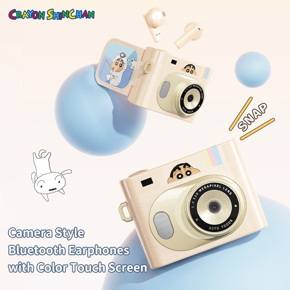 ROCK Crayon Shinchan RAU0797 Camera Style Bluetooth Earphones with Color Touch Screen