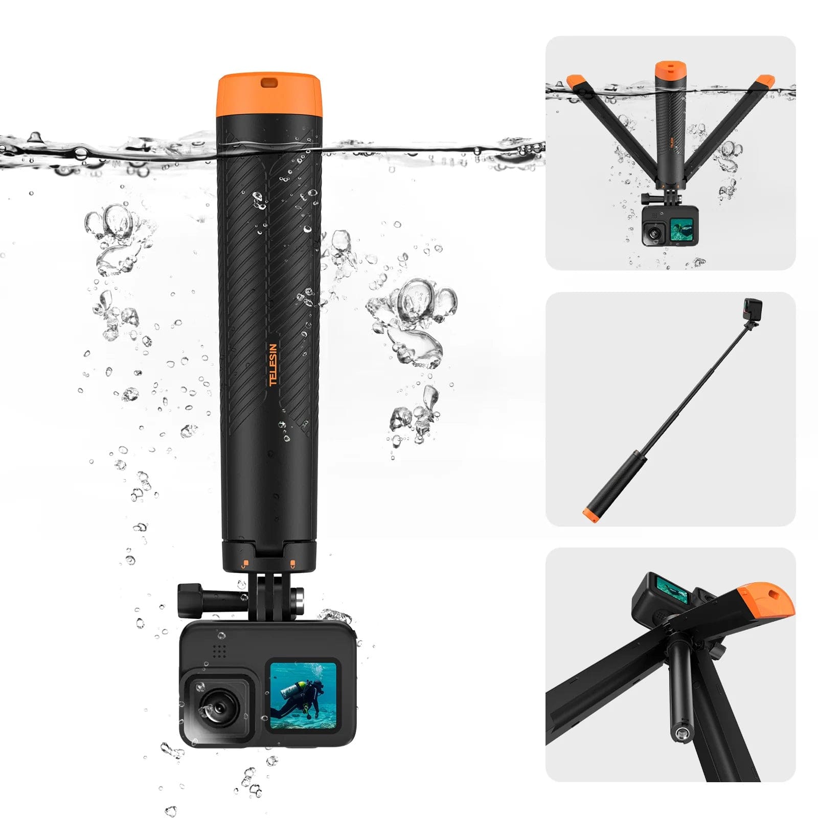 Telesin Floating Handle Tripod Selfie Stick