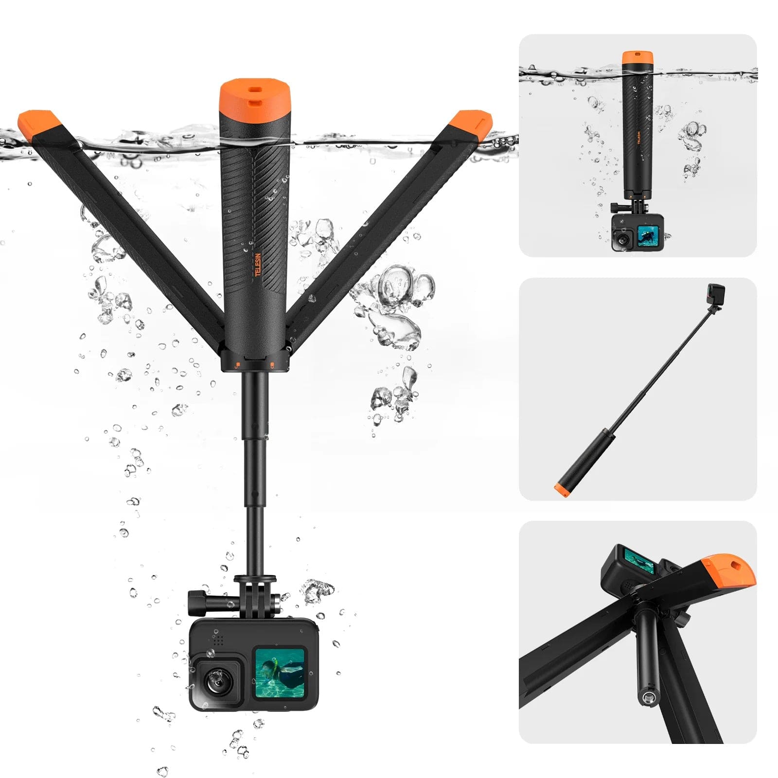 Telesin Floating Handle Tripod Selfie Stick