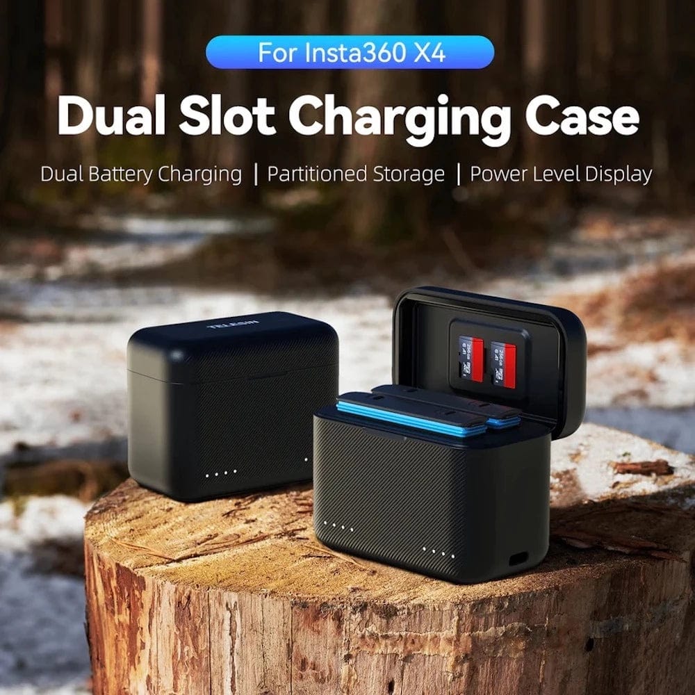 Telesin Dual Card Slot Charging Box for Insta360 X4