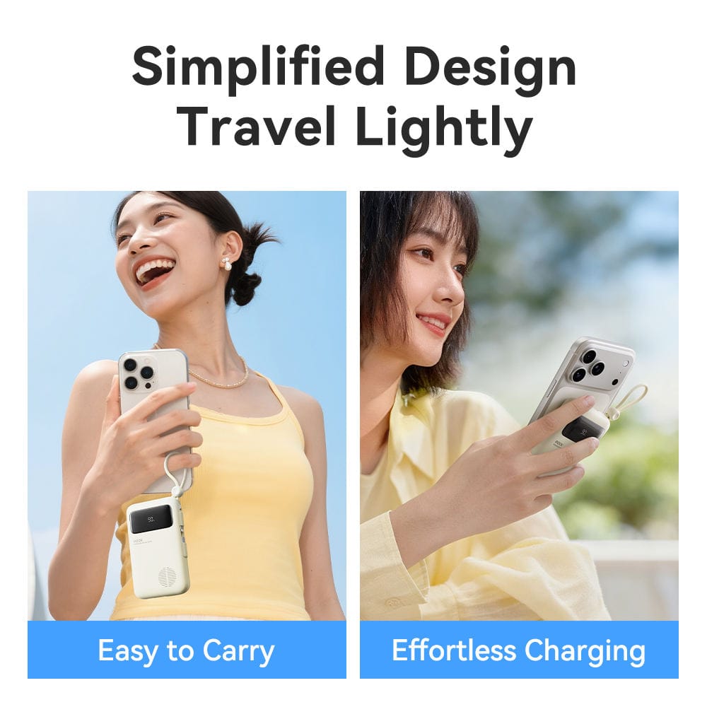 ROCK P72 PD 22.5W Fast Charging Power Bank with Built-in Cables (10000mAh)