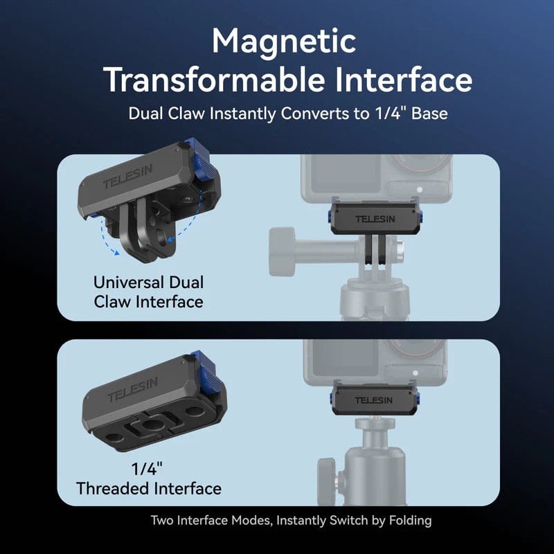 Telesin Quick Release Magnetic Mount Adapter for DJI Action 3/ 4/ 5 Pro