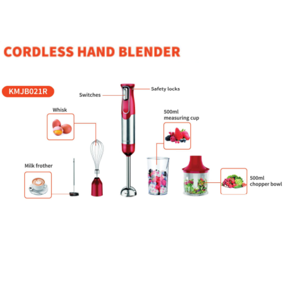 Decakila KMJB021 Cordless Hand Blender
