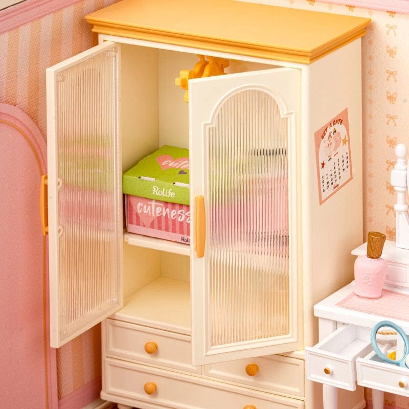 Rolife Lovely Pink Bedroom DW016 DIY Miniature Kit | Metapod SG