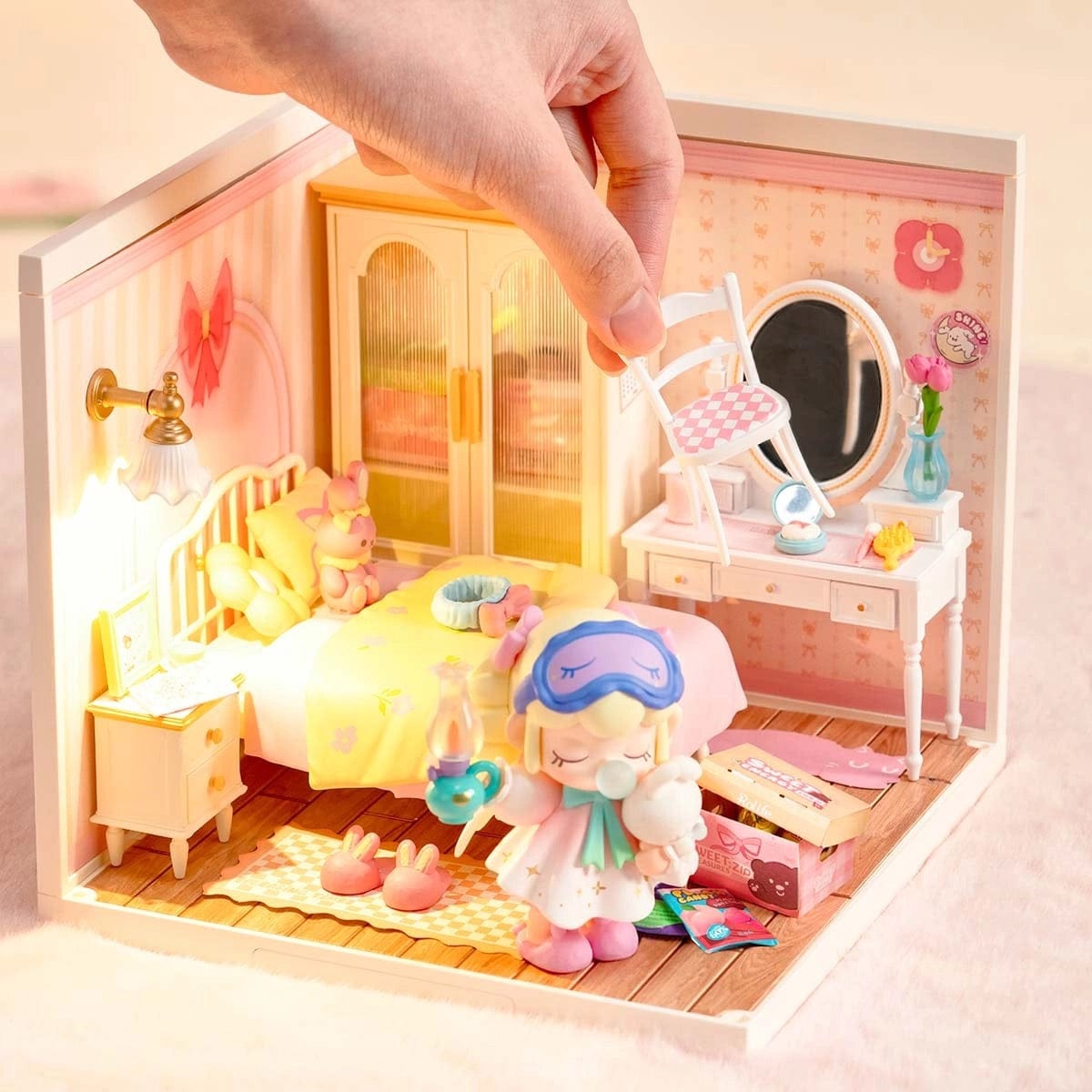 Rolife Lovely Pink Bedroom DW016 DIY Miniature Kit | Metapod SG