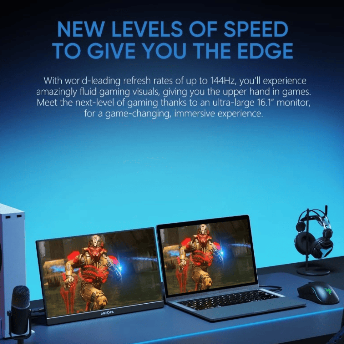 Arzopa Z1FC 16.1 inch 144Hz Full HD Type-C Portable Gaming Monitor