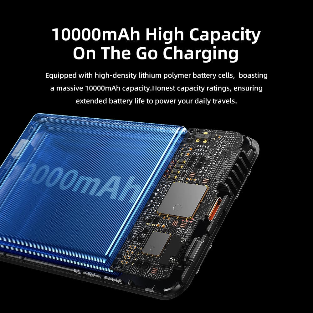 ROCK P50 5in1 PD20W Magnetic Holder Fast Charging Power Bank with Cables (10000mAh)