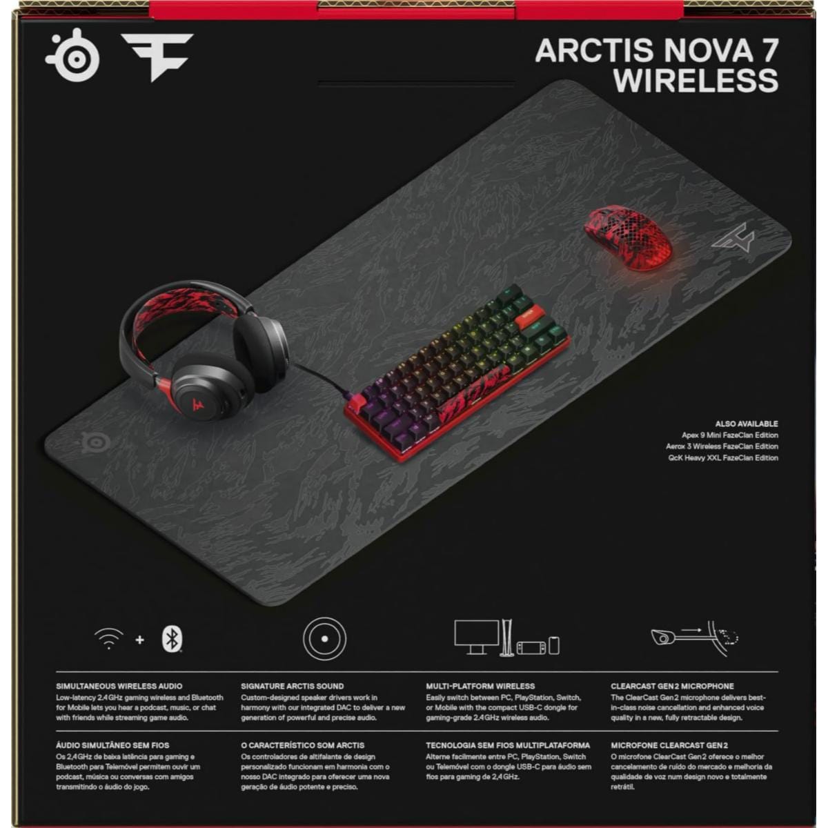 Steelseries Arctis Nova 7 Wireless Gaming Headset FaZe Clan Edition