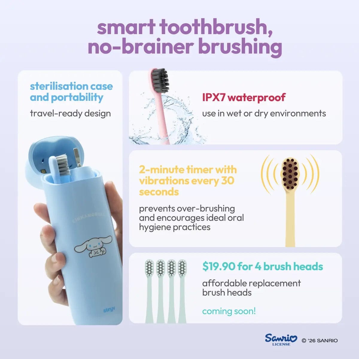 Stryv PocketSmile (Sanrio Collection) Electric Toothbrush