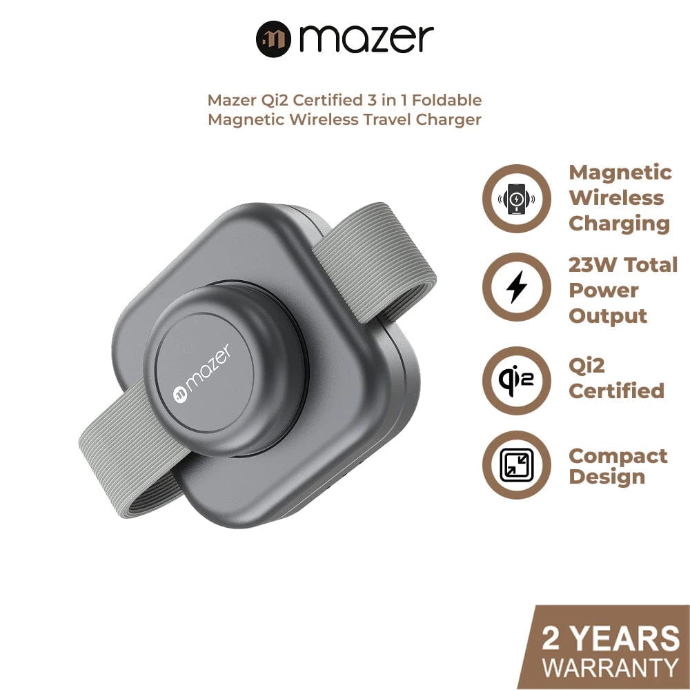 Mazer MagTrifold 03 Qi2 3in1 Foldable Wireless Travel Charger