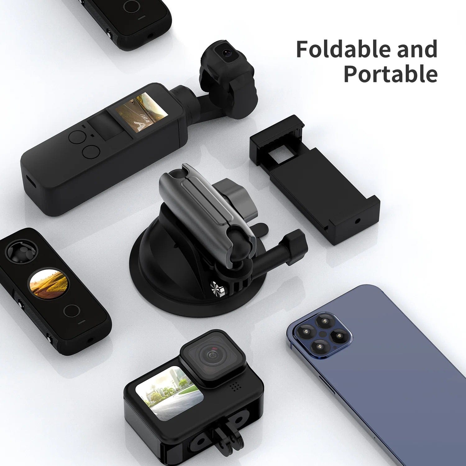 Telesin Aluminum Alloy Camera Suction Cup Mount