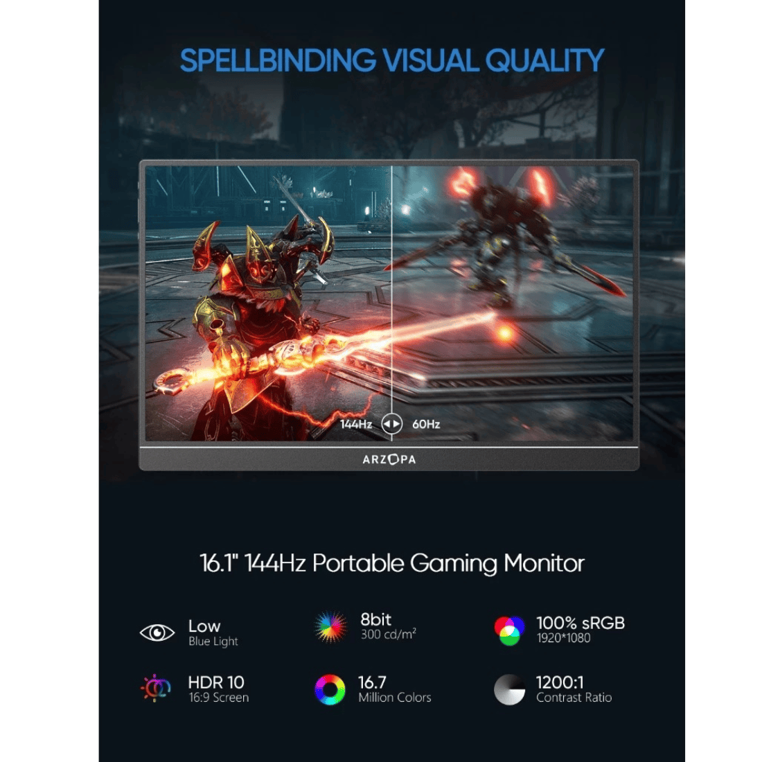 Arzopa Z1FC 16.1 inch 144Hz Full HD Type-C Portable Gaming Monitor