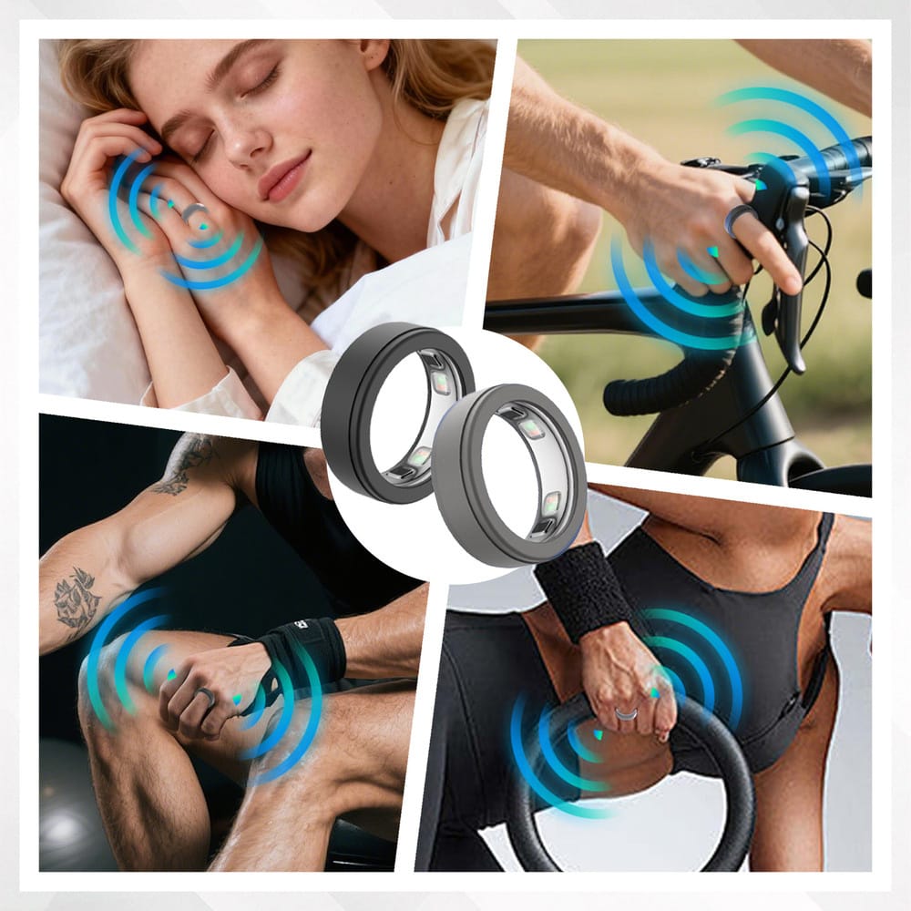 Silicone Protective Cover for Oura Ring 5 | Up to Size 11 | Ultra-Thin Scratch & Drop Resistant | 3 Pack Black, Grey, Clear
