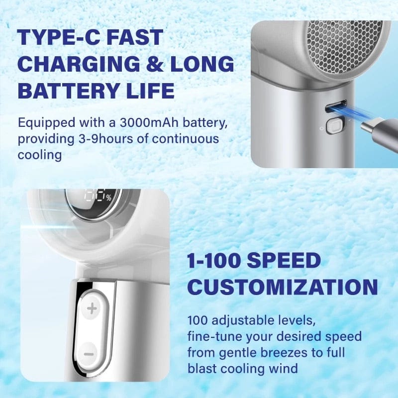 Gadget Mix Diginut CL-83 Metal High-Speed Handheld Fan With Digital Display