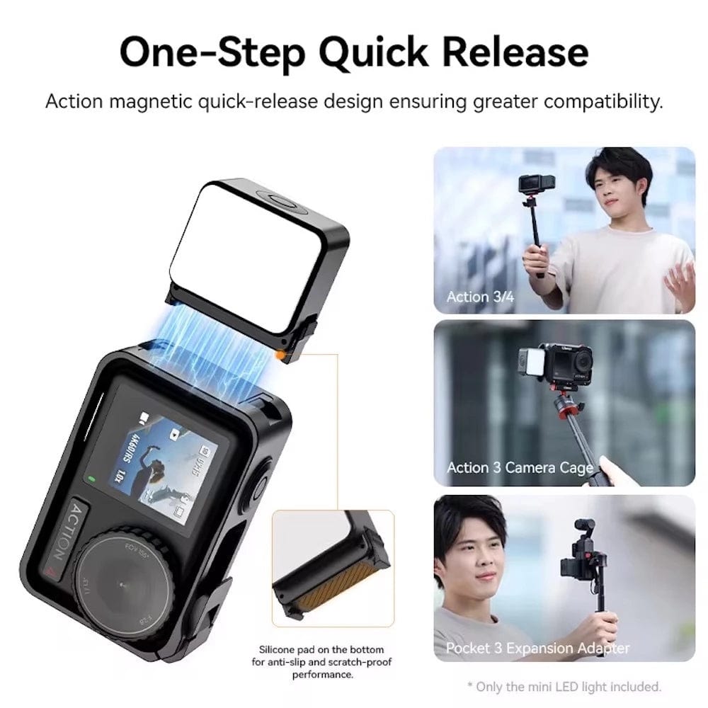 Ulanzi LM18 Mini LED Video Light for DJI Osmo Action 5/4/3 & Pocket 3