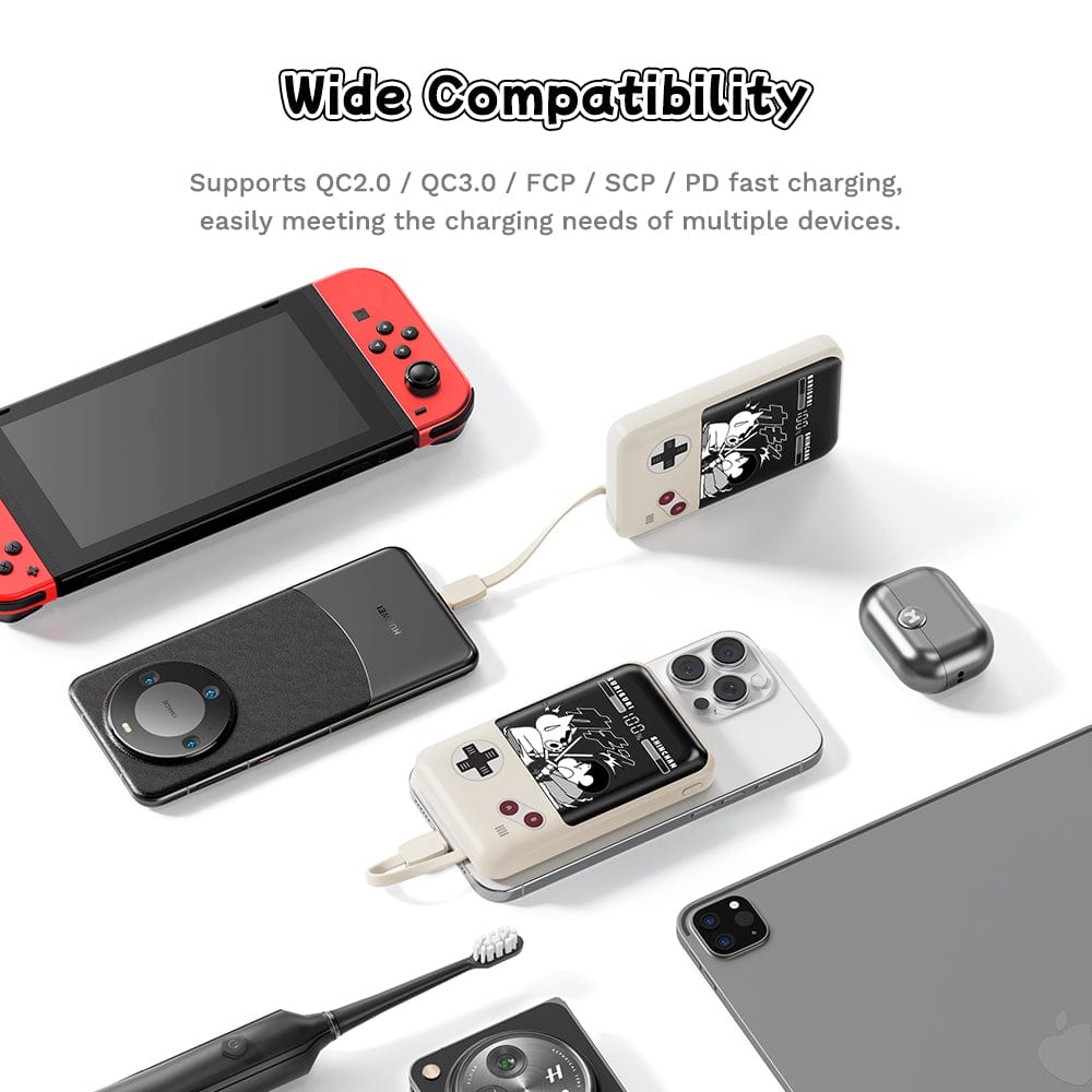 ROCK Crayon Shinchan P95 PD 22.5W Fast Charging Power Bank with Built-in Cables (10000mAh)