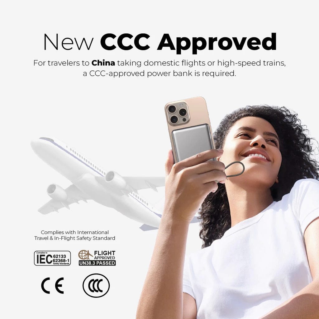 Mazer MagLink70 10,000 mAh Qi2 Certified 15W PD30W Magnetic Wireless Power Bank with Built in USB-C Cable (CCC Certified)