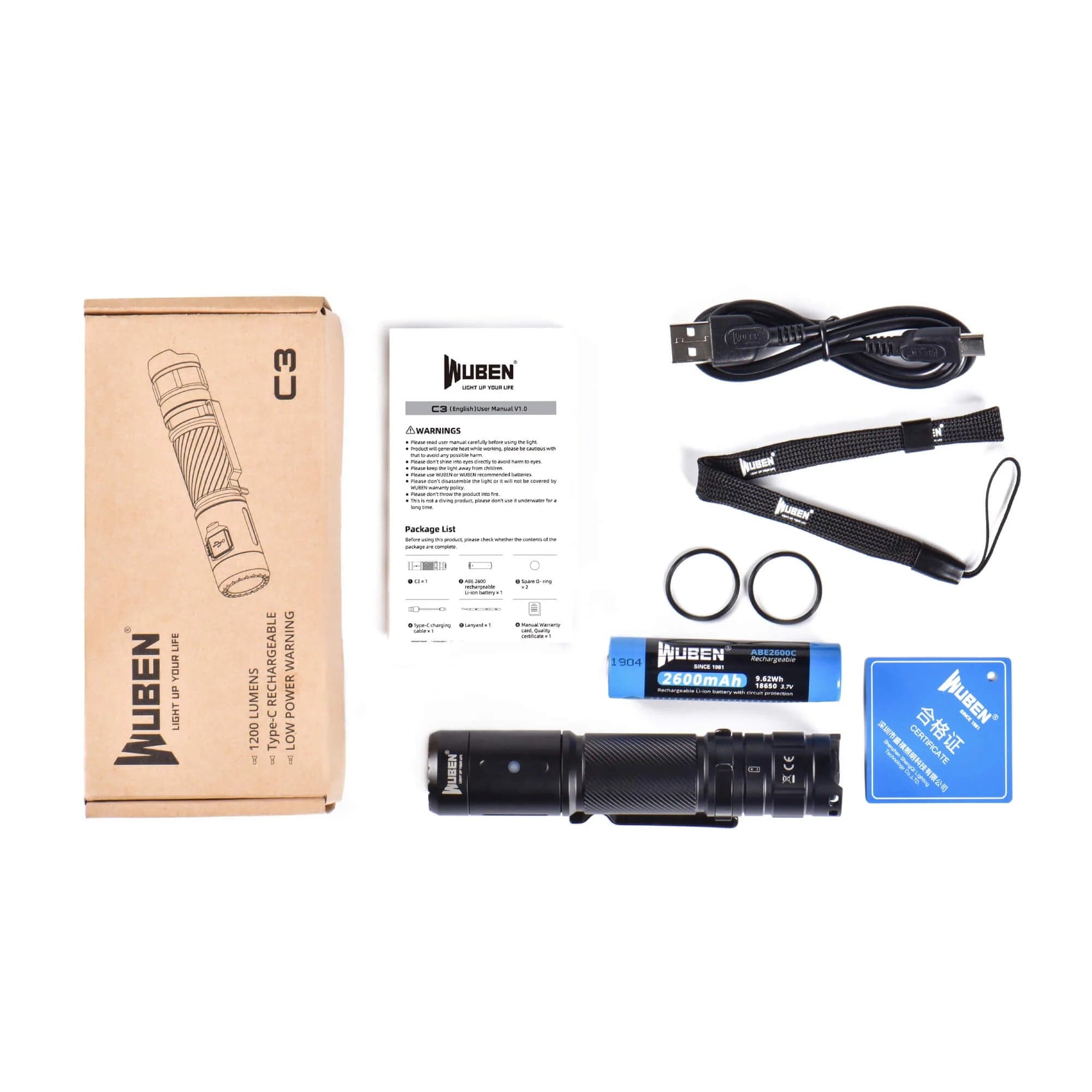 Wuben C3 1200 Lumen Compact Flashlight