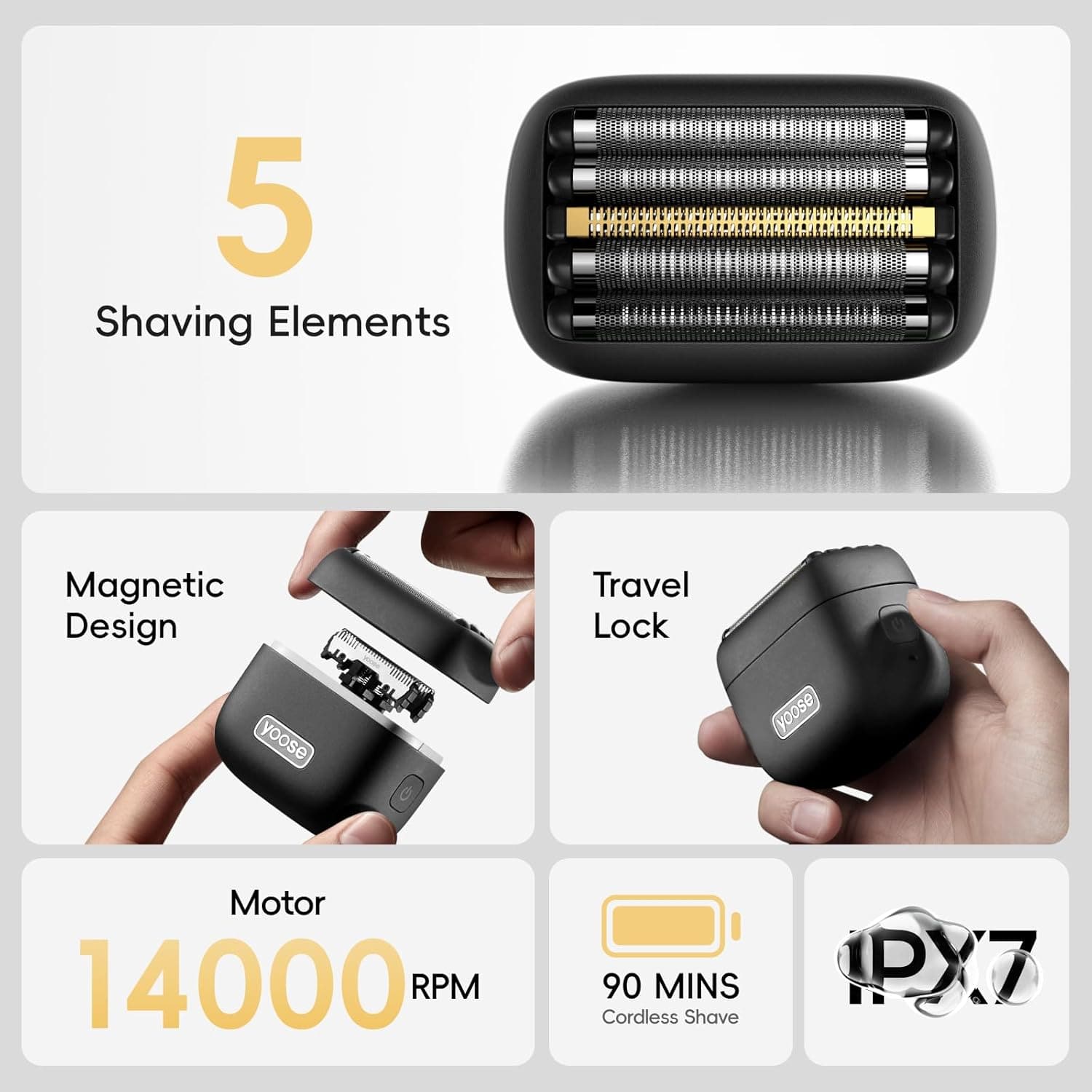 Yoose Mini 5 Portable Mini Foil Shaver